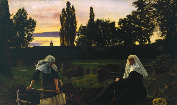 John Everett Millais, 'The Vale of Rest', 1858-59. Source.