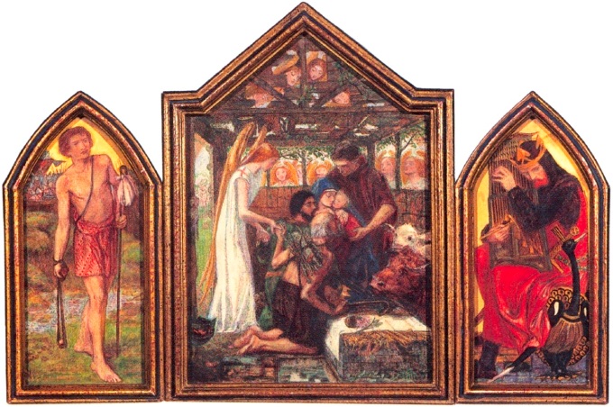 Dante Gabriel Rossetti, 'The Seed of David', 1856. Watercolour design for the Llandaff Cathedral altarpiece.