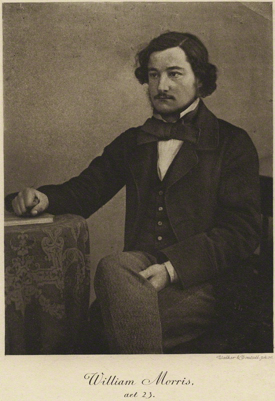 William Morris in his early 20s, photographed by Walker & Boutall, 1855-7. Source: National Portrait Gallery.