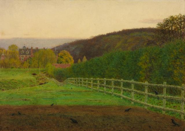 George Price Boyce, Landscape at Wotton, Surrey: Autumn, 1864–5. Watercolour on paper. Tate.
